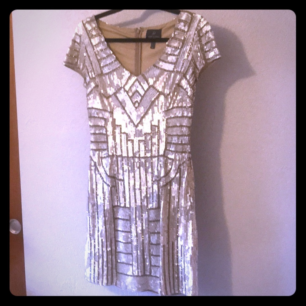 Adrianna Papell sequin mini dress